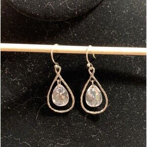 SILPADA Sterling Silver Faceted Teardrop Crystal Earrings Harbor Lights W2284